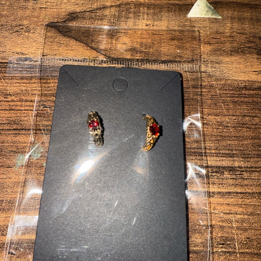 Gold and Ruby Earrings